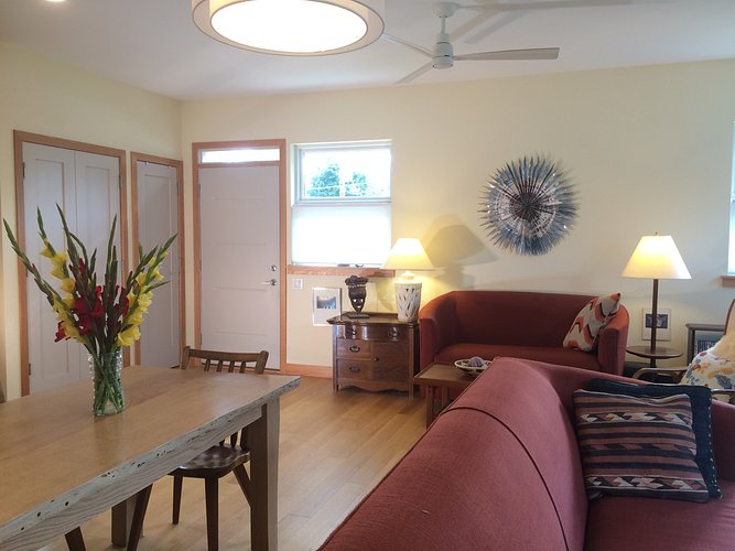 Living area and entry way